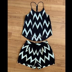 H&M Black & White Short Set